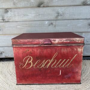Origineel oude brocante zinken beschuitkist