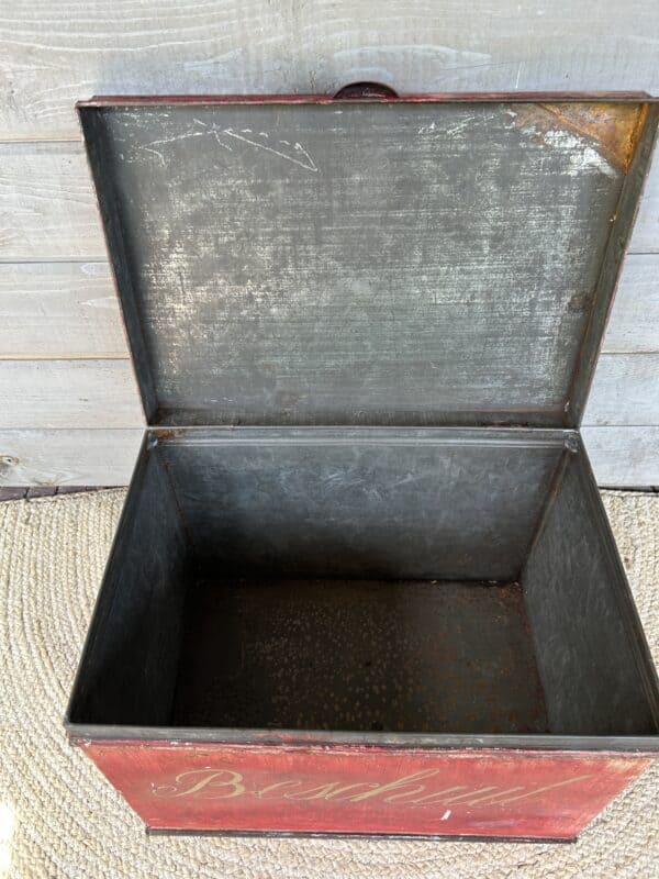Origineel oude brocante zinken beschuitkist - Afbeelding 5