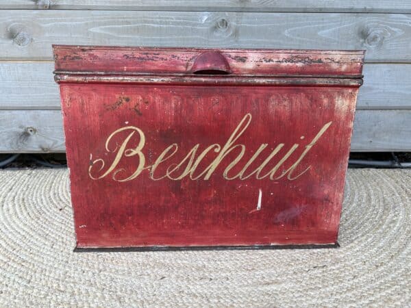 Origineel oude brocante zinken beschuitkist - Afbeelding 6