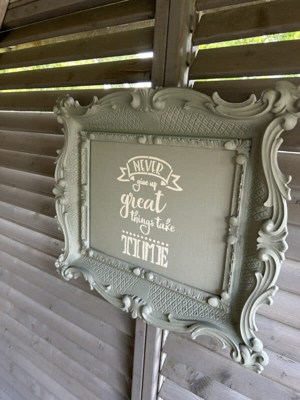 Bord met tekst Never give up ........ - Afbeelding 3