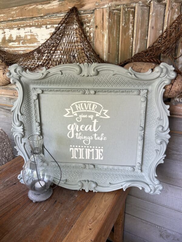 Bord met tekst Never give up ........ - Afbeelding 2