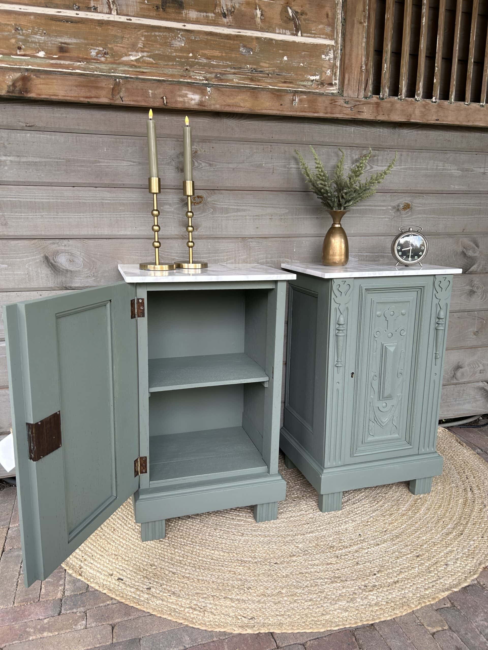 Sfeervolle set nachtkastjes met marmerenblad - Afbeelding 7